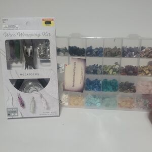 Wire Wrapping Jewlery Making Set And Gemstone Bead Chip Mix
